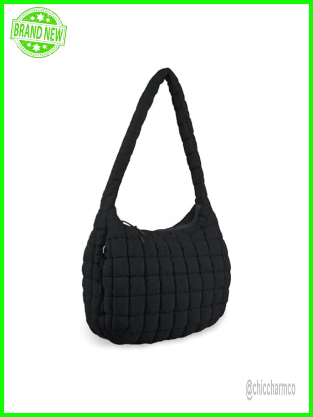 Quilted Puffer Tote Bag Lightweight Nylon Crossbody Shoulder Bag
